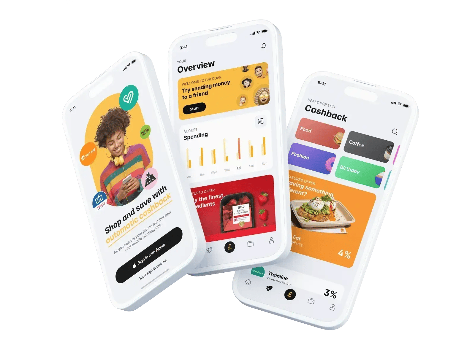 Cheddar phone screens