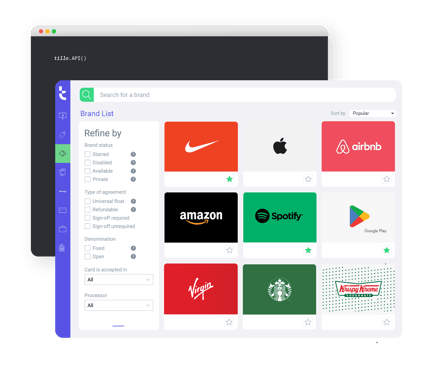 Tillo API powering the Hub
