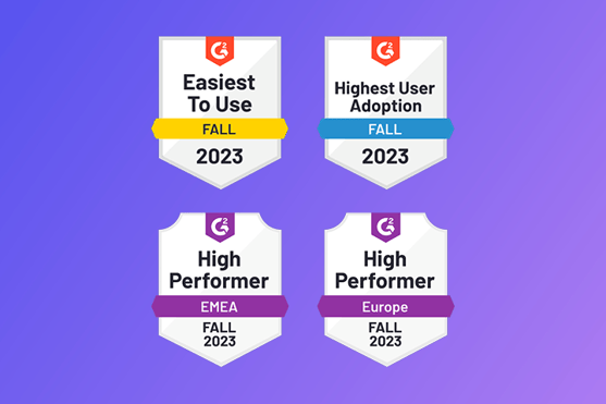 G2 badges Fall 2023