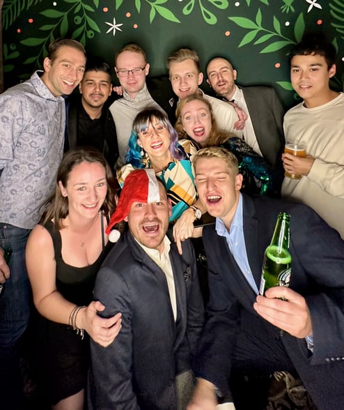 Adam Ursell and the Finance Team Christmas Party