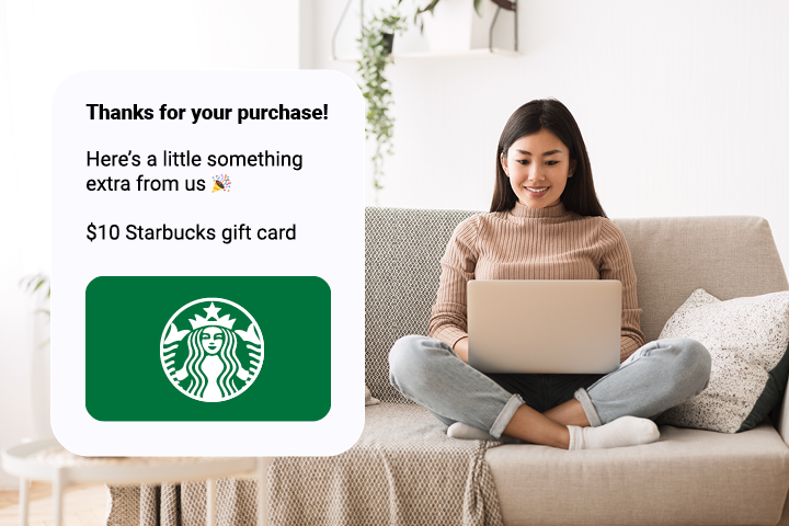 Personalised gift cards for customers