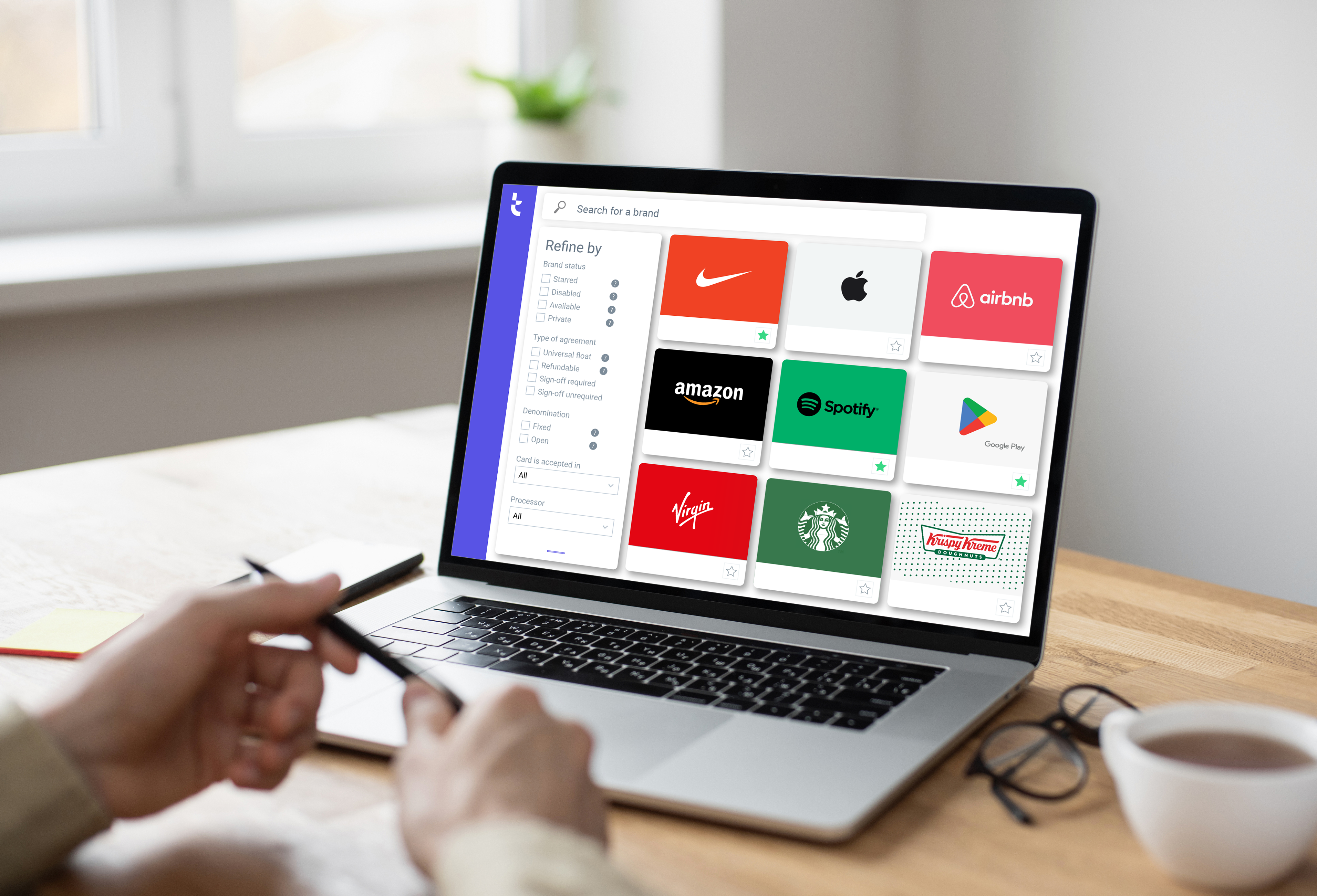 Tillo's Award Winning Gift Card API on desktop laptop 