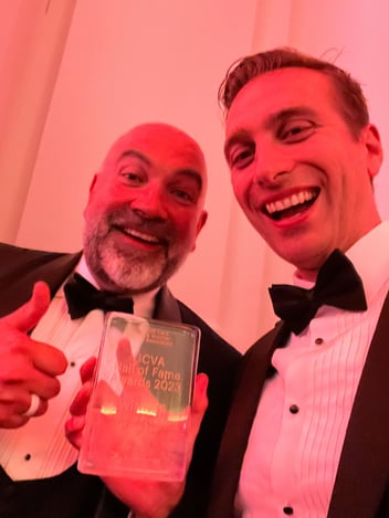 Lee and David - celebrating our win