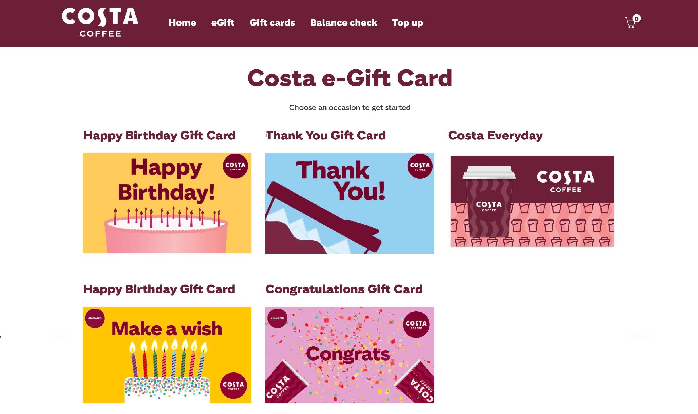 Costa e-comm shop
