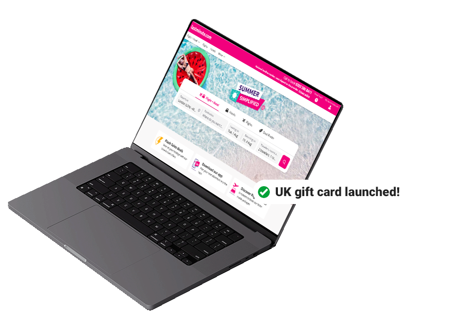 Laptop featuring lastminute.com, UK gift card launched! Laptop featuring lastminute.com, UK gift card launched!