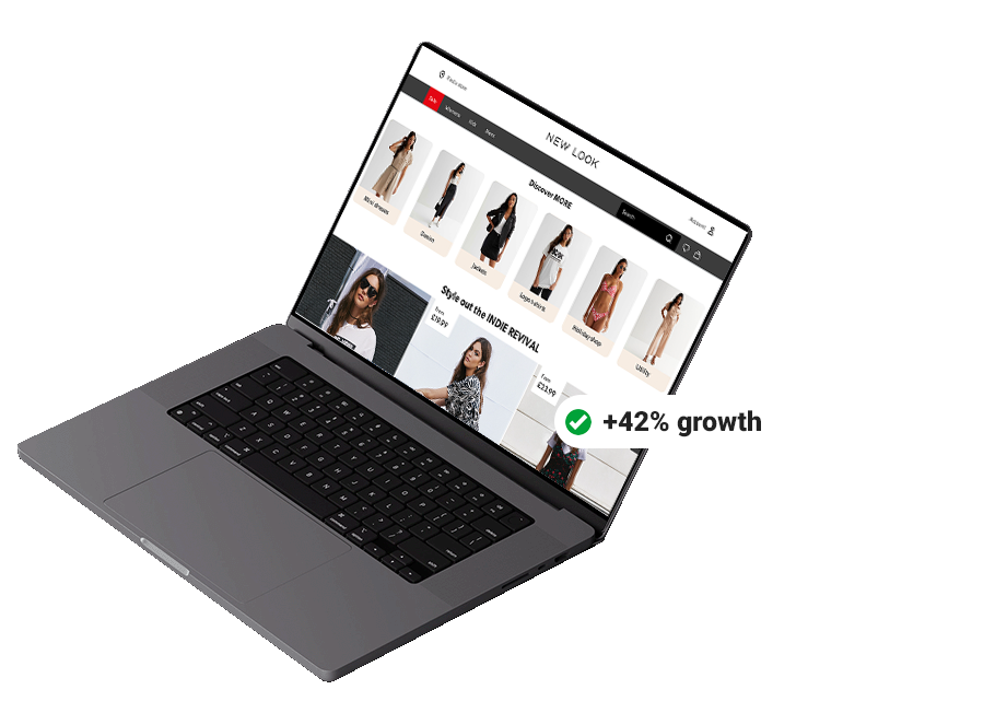 New Look website in laptop 