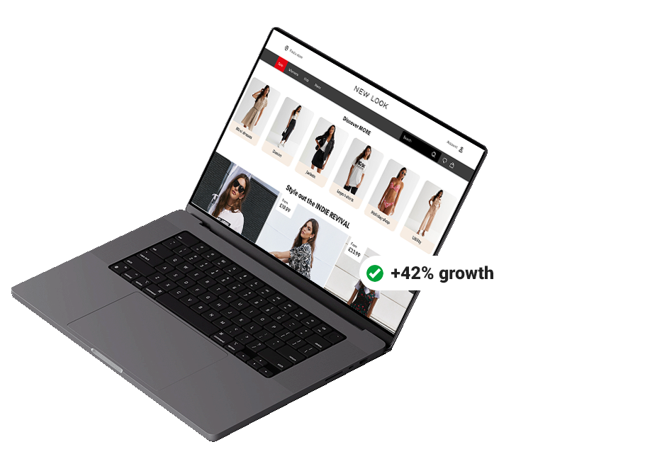 New Look website in laptop New Look website in laptop