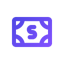 Icon showing a simplified graphic of a dollar bill