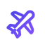 Icon showing a simplified graphic of an airplane