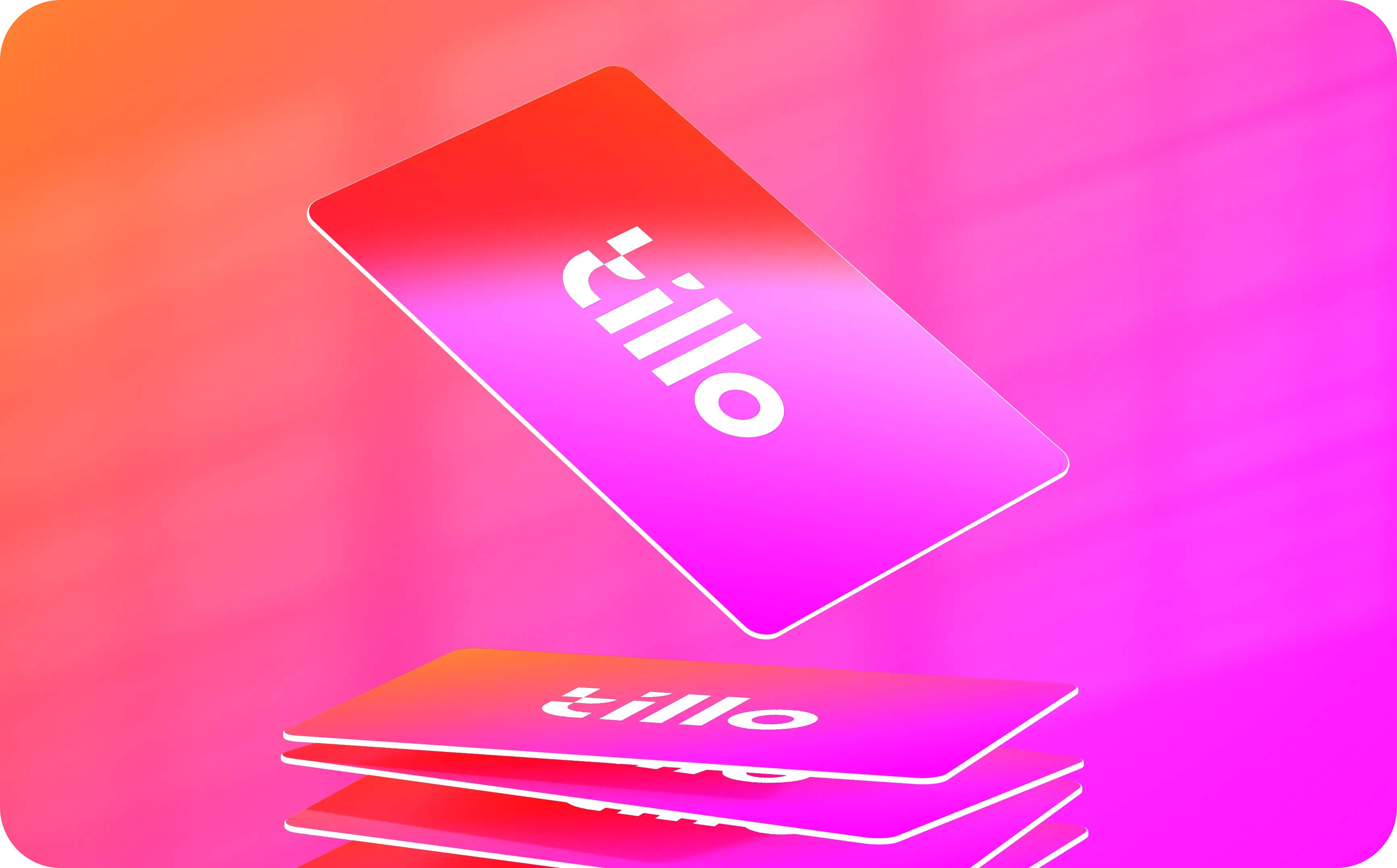 Gift cards in a pile with one floating above